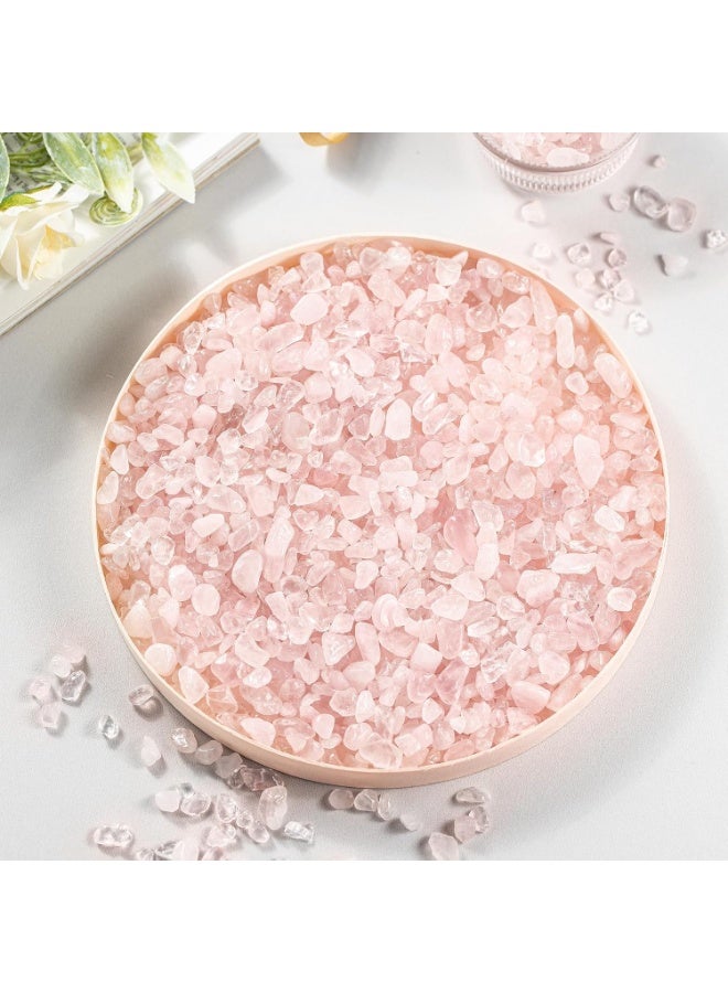 Rose Quartz Natural Stone Pre-Drilled Chips Beads for décor, Plants, Jewelry Making, Boho, Riki, Chakra Healing, Handcrafted, 50 Pieces - Image 2